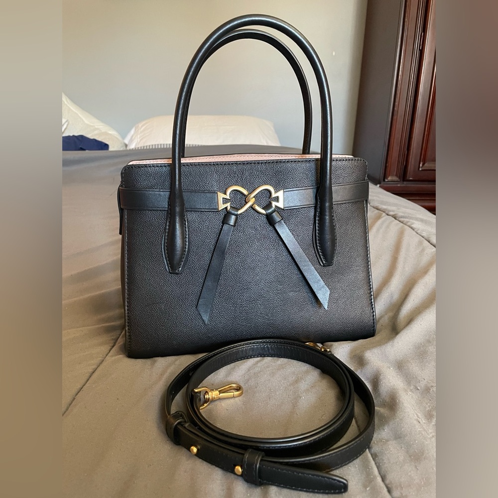 Used Black Kate Spade Medium Toujours Satchel Bag